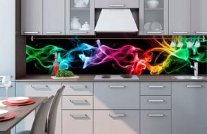 Samolepiaca fototapeta do kuchyne farebný dym na čiernom podklade