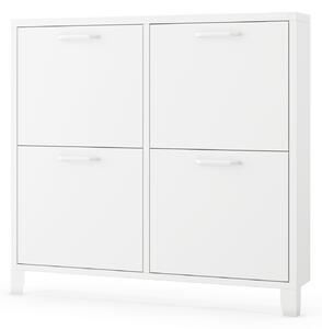 Kovový botník SHIRLEY, 960 x 900 x 170 mm, biely