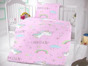 Kvalitex Bavlnené obliečky do detskej postieľky Unicorn Bavlna, 90x135, 45x60 cm