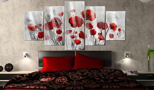 Obraz červených kvetov na akrylátovom skle - Scarlet Cloud
