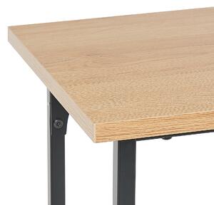 Konzolový stolík svetlé drevo s čiernou MDF kovové nohy 100 x 35 cm prídavná polica škandinávsky dizajn chodba