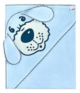 NEW BABY Dojčenská osuška psík modrá Bavlna 80x80 cm