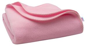 NEW BABY Detská fleecová deka ružová prúžky Polyester 75x100 cm