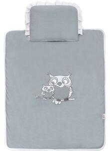 Set do kočíka New Baby Sovičky sivý Bavlna/Polyester 82x68 cm, 32x25 cm
