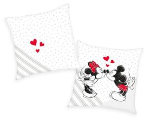 HERDING Vankúšik Mickey a Minnie láska velúr Polyester - Velur, 40/40 cm