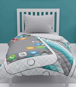 DETEXPOL Prehoz na posteľ Telefon white Polyester, 170/210 cm