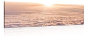 Obraz západ slnka z okna lietadla