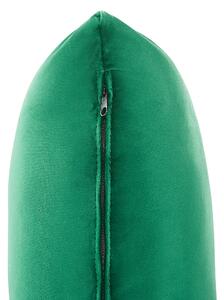 Leňoška zelené zamatové čalúnenie podrúčky chrbtová opierka moderný dizajn symetrický