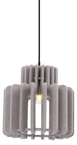 Retro závesná lampa čierna s hnedosivým tienidlom - Felt