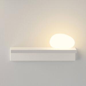 Vibia LED nástenné svetlo Suite, kameň vpravo, biele, 14 cm, Biela / opálová, Obývacia izba / jedáleň, Plast, Dizajn, Nástenné svetlá