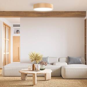 Stropné svietidlo Cleo DR800, borovicové drevo, Ø 80 cm, 6-pl., E27, Svetlé drevo, Obývacia izba / jedáleň, Drevo, Moderný, Závesné svietidlo