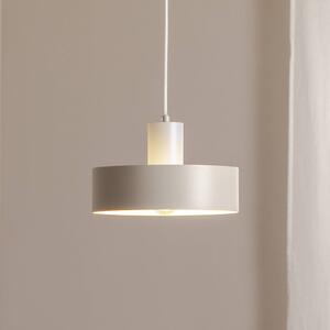 Závesné svietidlo Rif M, taupe, 1-pl., Ø 25 cm, oceľ, Krémová / jantárovo žltá, Obývacia izba / jedáleň, kov, Moderný, Závesné svietidlo