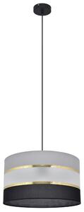 Helam Luster na lanku HELEN 1xE27/60W/230V pr. 35 cm čierna/šedá/zlatá HE1229 + záruka 3 roky zadarmo