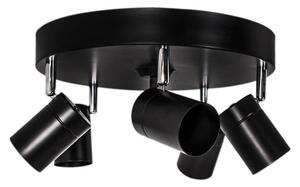ByRydens 4200730-4002 - Bodové svietidlo CORRECT 5xGU10/7W/230V čierne, priemer 30 cm