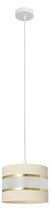 Helam Luster na lanku HELEN 1xE27/60W/230V pr. 20 cm krémová/zlatá HE1269 + záruka 3 roky zadarmo