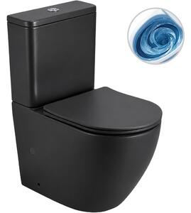 CERANO - WC kombi Cesso, Vortex + Slim / UF sedátko - spodný / zadný odpad - čierna matná - 61,8x38 cm