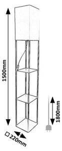 Brilagi - Stojacia lampa s policami GRADUS 1xE27/40W/230V 150 cm čierna/biela