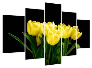 Obraz žltých tulipánov (150x105 cm)