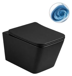 CERANO - WC závesné Forte, Vortex + Slim/UF sedátko - čierna matná - 52x35 cm