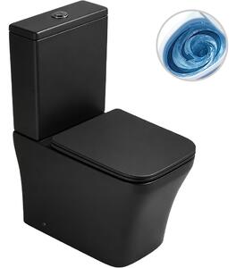 CERANO - WC kombi Hugo, Vortex + Slim/UF sedátko - spodný/zadný odpad - čierna matná - 62x37,5 cm