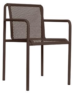 FERM LIVING Záhradná stolička Dapple s opierkami, Dark Chocolate