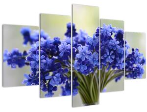 Obraz kytice modrých kvetov (150x105 cm)