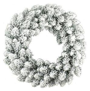 Adventný veniec so snehom 50 cm – zimná sviatočná dekorácia - Biela - 31 - 50 cm