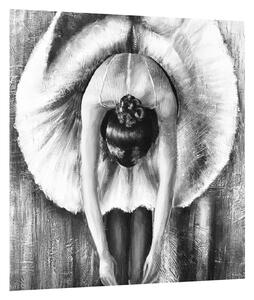 Čiernobiely obraz baletky (30x30 cm)