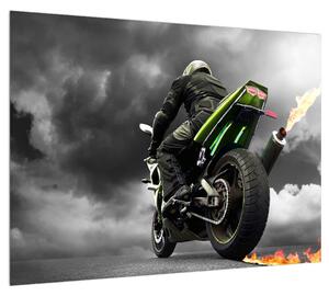 Obraz motorkára na motorke (70x50 cm)