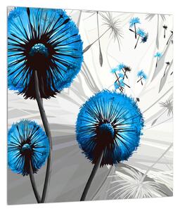 Moderný obraz modrých púpav (30x30 cm)