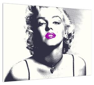 Obraz Marilyn Monroe s fialovými perami (70x50 cm)
