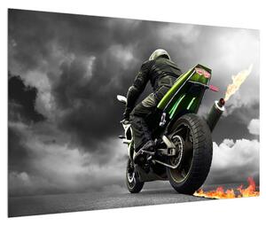 Obraz motorkára na motorke (90x60 cm)