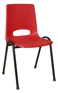Plastová jedálenská stolička Pavlina Black, červená