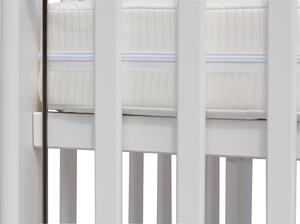 Drevko Biela detská postieľka so spúšťacou bočnicou Alex - buk, 120 x 60 cm