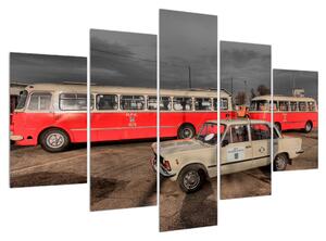 Obraz historických vozidiel (150x105 cm)