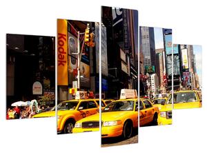 Obraz žltých taxíkov v NY (150x105 cm)