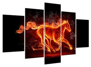 Obraz koňa v ohni (150x105 cm)