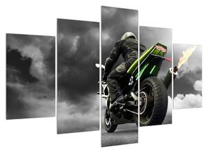 Obraz motorkára na motorke (150x105 cm)