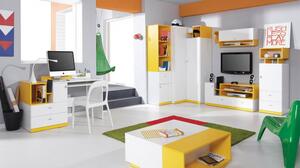 Nábytok do detskej izby HARKA 5 - biely / žltý