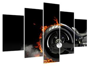 Obraz bicykla v ohni (150x105 cm)