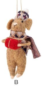 Plstená vianočná ozdoba Peo Brown Wool B