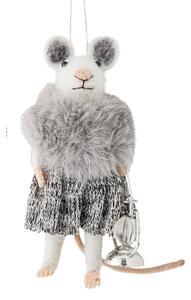 Plstená vianočná ozdoba Peo Grey Wool Myška