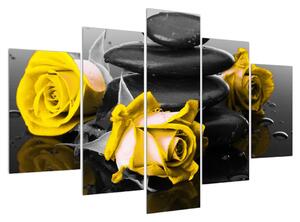 Obraz žltých ruží (150x105 cm)