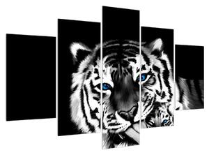 Obraz tigra s mláďaťom (150x105 cm)