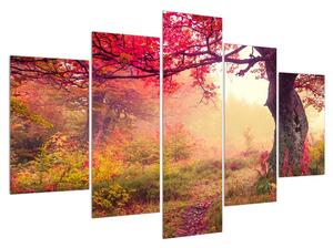 Obraz jesennej lesnej krajiny (150x105 cm)