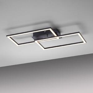 Stropné svietidlo LED Iven, tlmené, čierne, 54x31cm