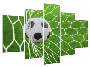 Obraz futbalovej lopty v sieti (150x105 cm)