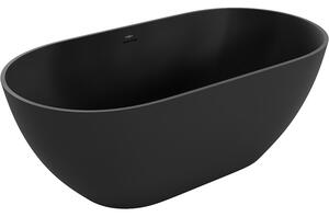 Mexen Rimini voľne stojaca vaňa z konglomerátu 150 x 75 cm, čierna matná - 57241507570