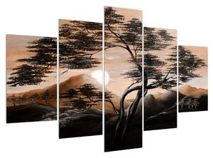 Obraz stromu, hôr a slnka (150x105 cm)