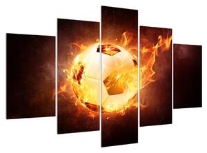 Obraz futbalovej lopty v ohni (150x105 cm)